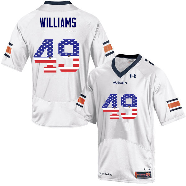 Men's Auburn Tigers #49 Darrell Williams USA Flag Fashion White College Stitched Football Jersey
